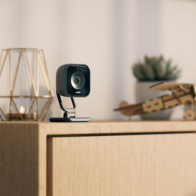 Indoor Smart HD Security Camera on Desktop Stand with Two-Way Audio